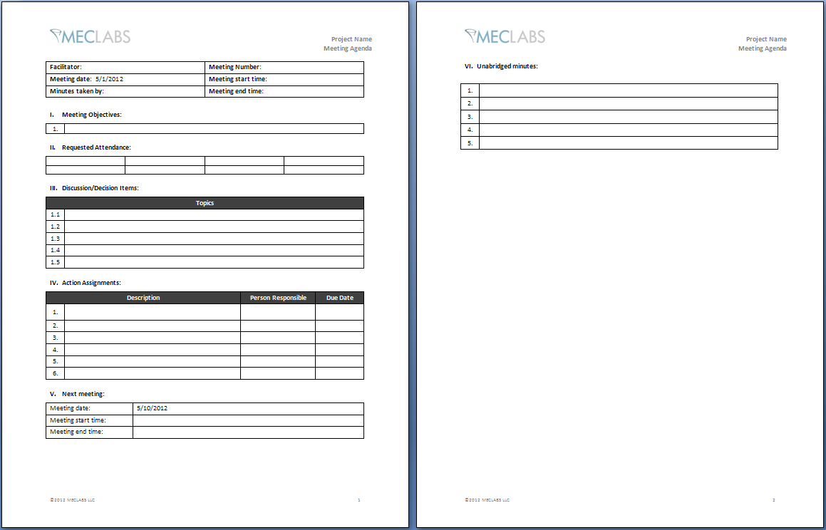 Meeting Agenda Template: How to run more effective and efficient For Conference Call Agenda Template