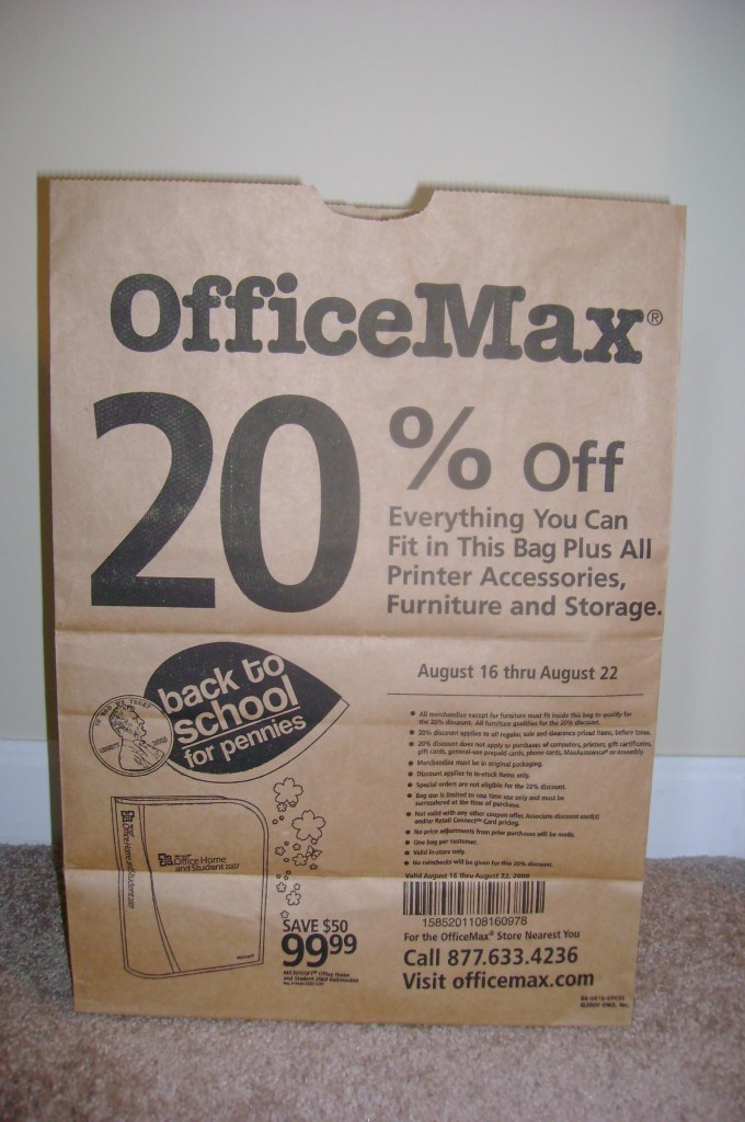 Office Max Brown Paper Bag Ad