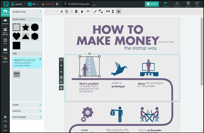 Piktochart template to create visuals