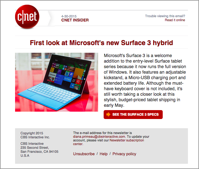CNET insider email